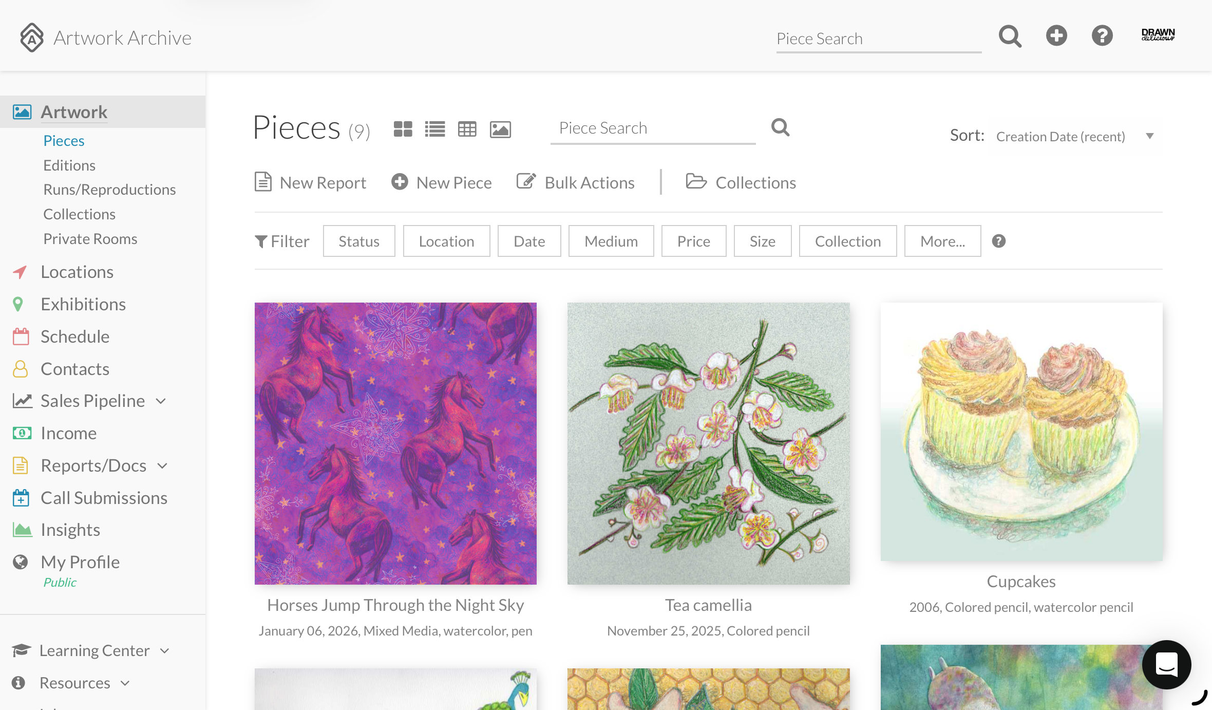 Stay organized with an art inventory