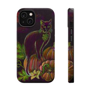Cat in Pumpkin Patch Phone Case | Magnetic Impact-Resistant Case